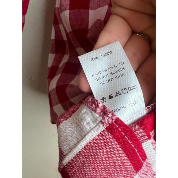 Tuckernuck Pomander Place Apple Red Gingham Scarlett Button Down Sz. L - Picture 5 of 7